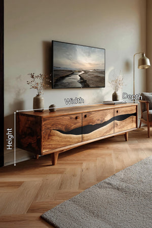 Handcrafted Wooden Console For Living Room Setup