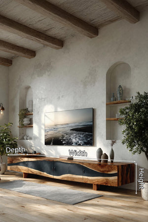 Farmhouse Rustic Solid Wood TV Cabinet For Living