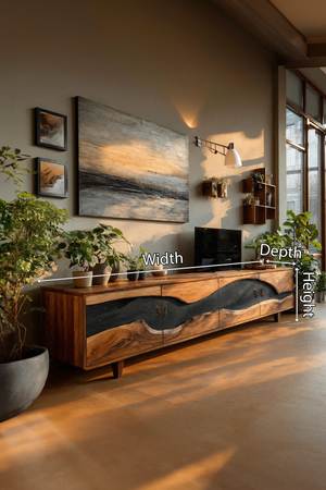 Handcrafted Wooden TV Stand For Natural Interior