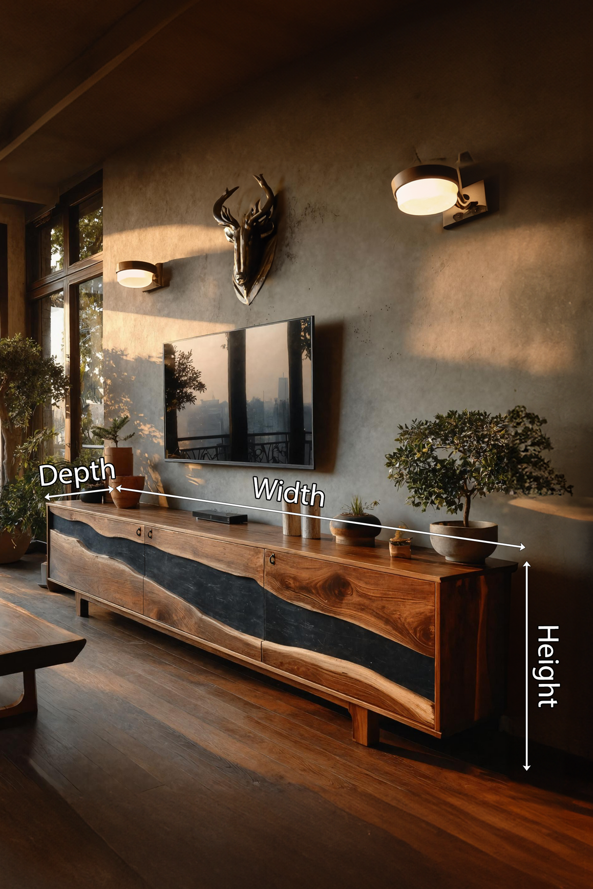 Modern Solid Wood TV Unit For Living Room Decor