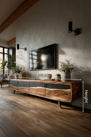 Handcrafted Live Edge TV Console For Home Style