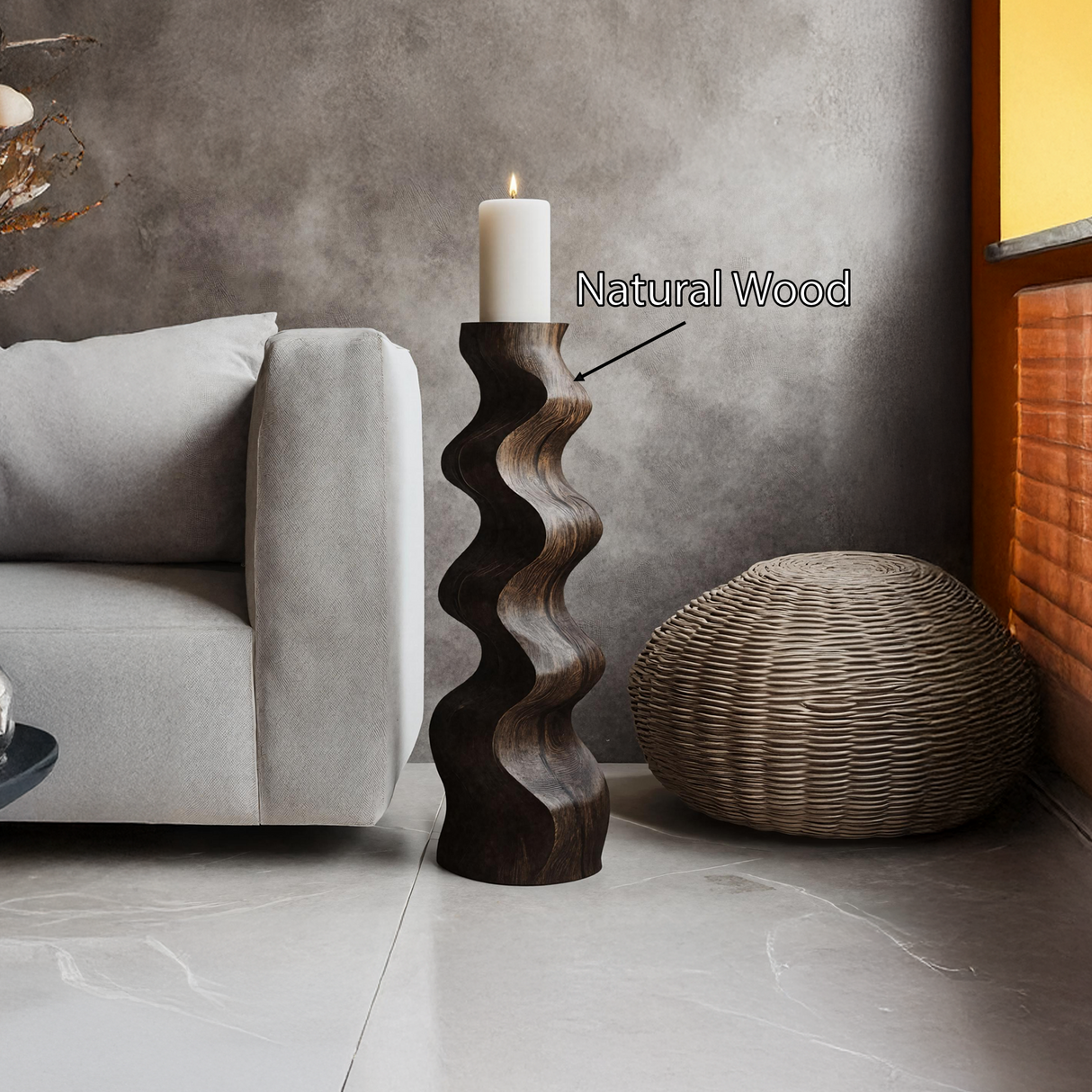 Handcrafted Candle Stand For Furniture Accent Display