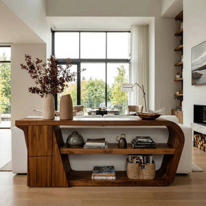 Minimalist Wood Console Table For Living Room Styles