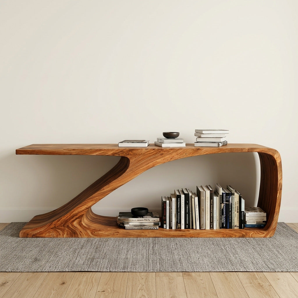 Contemporary Wooden Console Table For Living Room Decor