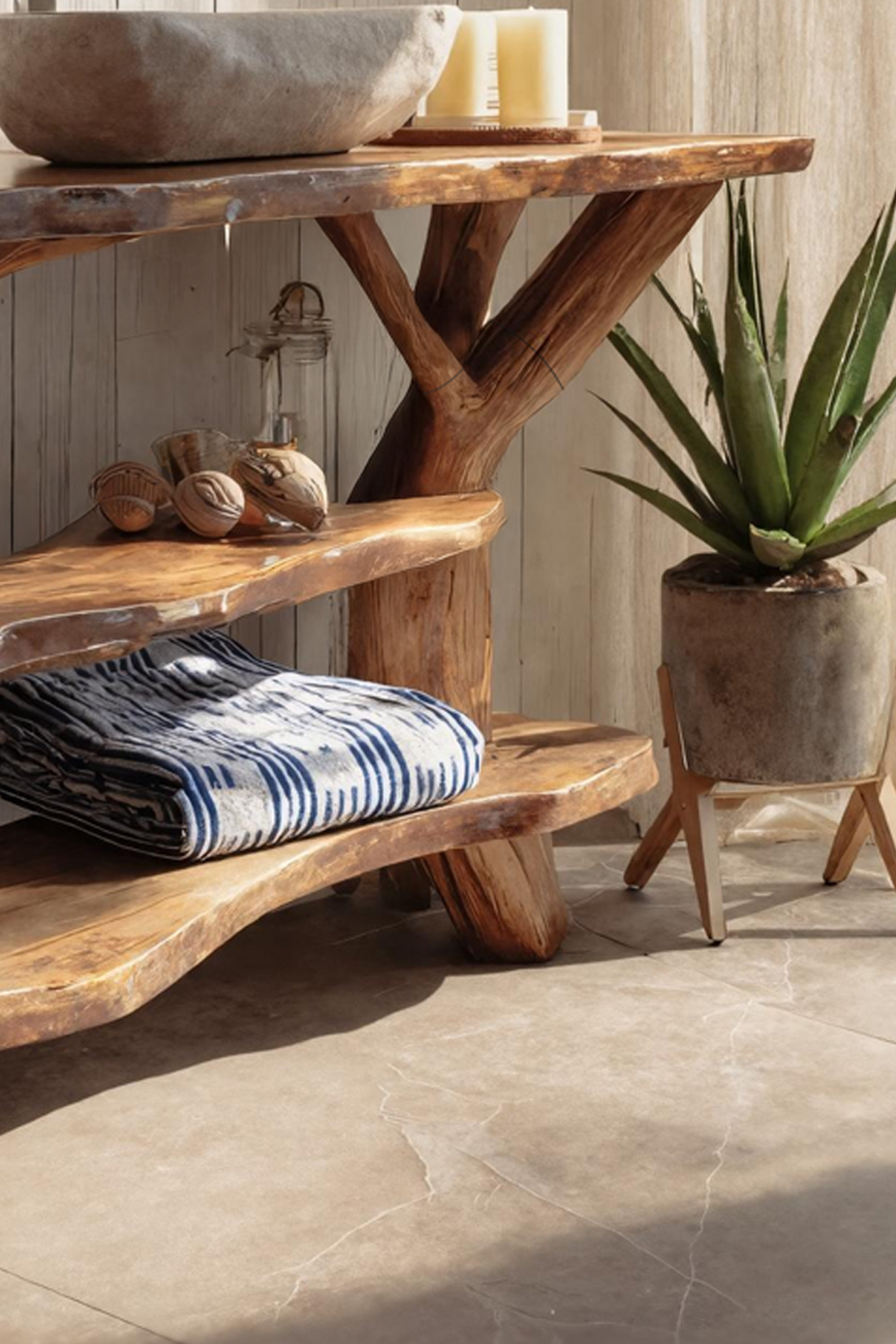 Modern Handcrafted Live Edge Bathroom Vanity For Elegant Bathroom Decor