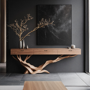 Mid Century Live Edge Entryway Table For Furniture Decor Modern