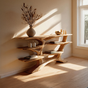 Farmhouse Wooden Live Edge Console Table For Farmhouse Furniture Decor