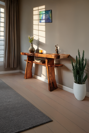 Modern Wooden Live Edge Console Table For Bedroom Decor