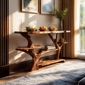 Mid Century Solid Wood Console Table For Stylish Entryway Design