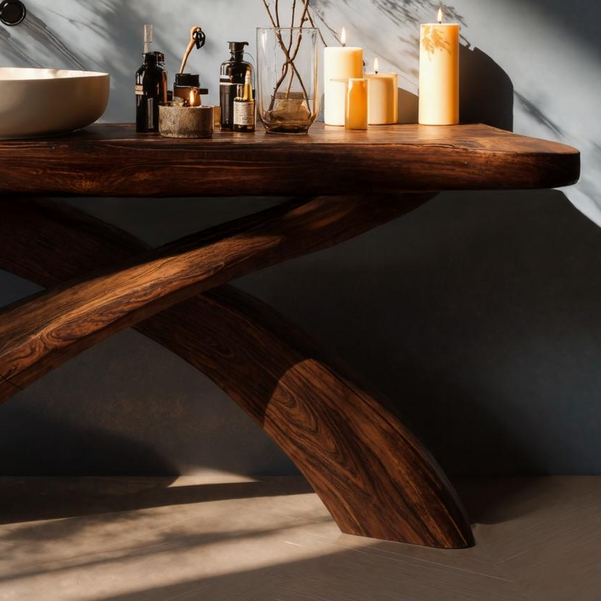 Farmhouse Live Edge Vanity For Cozy Bathroom