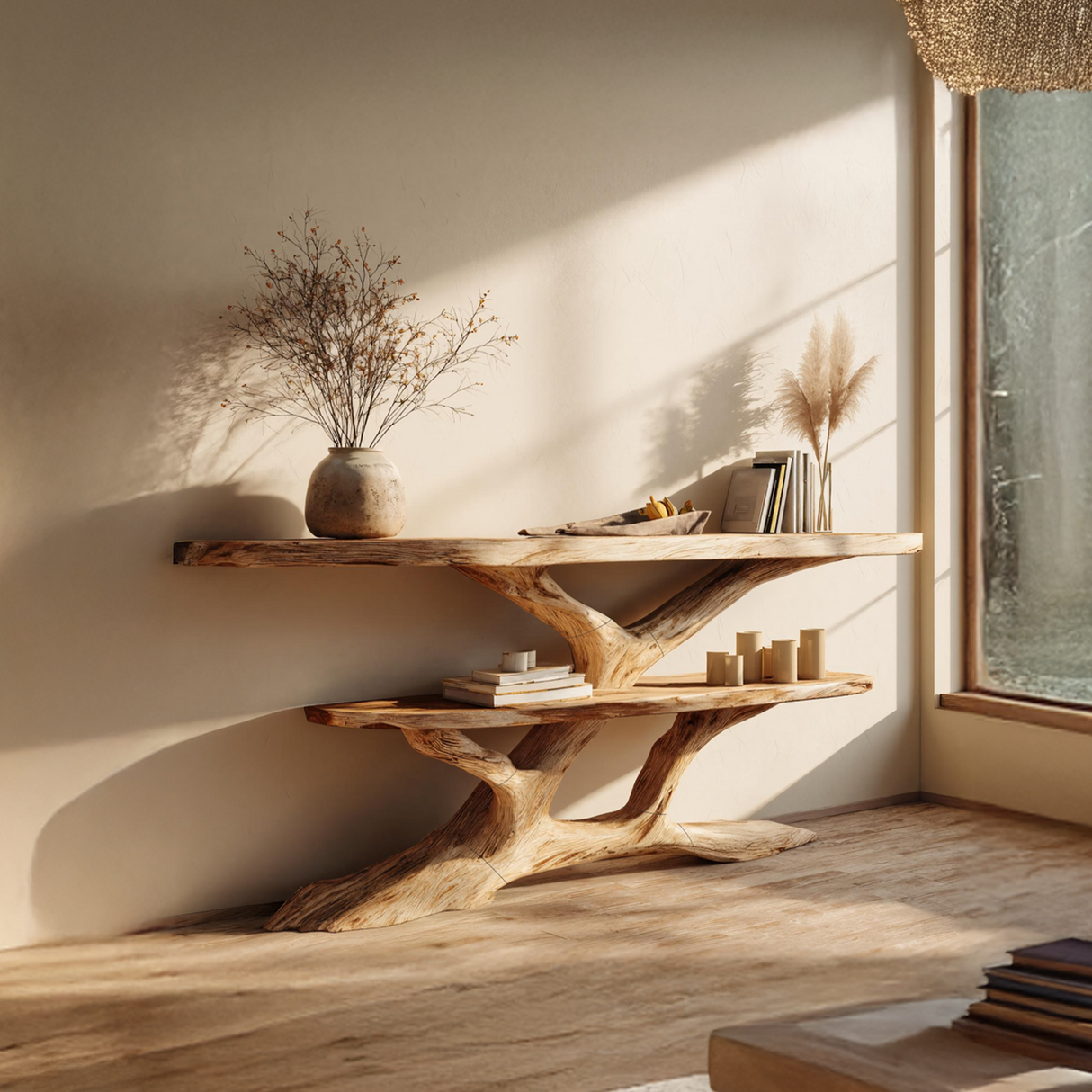 Mid Century Solid Wood Console Table For Classic Entryway Furniture