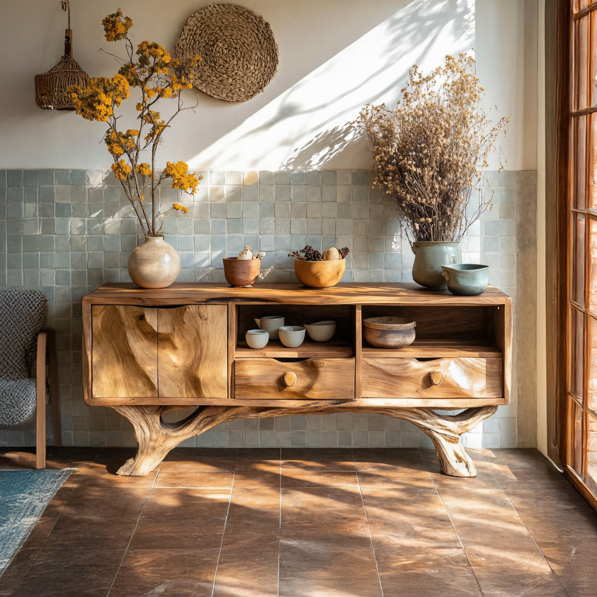 Handcrafted Wooden Console Table For Bedroom Luxury Home Accent