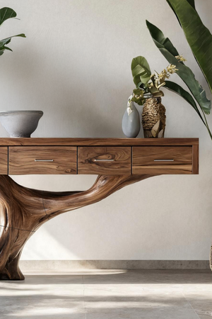 Farmhouse Solid Wood Dressing Table For Bedroom Decor And Storage