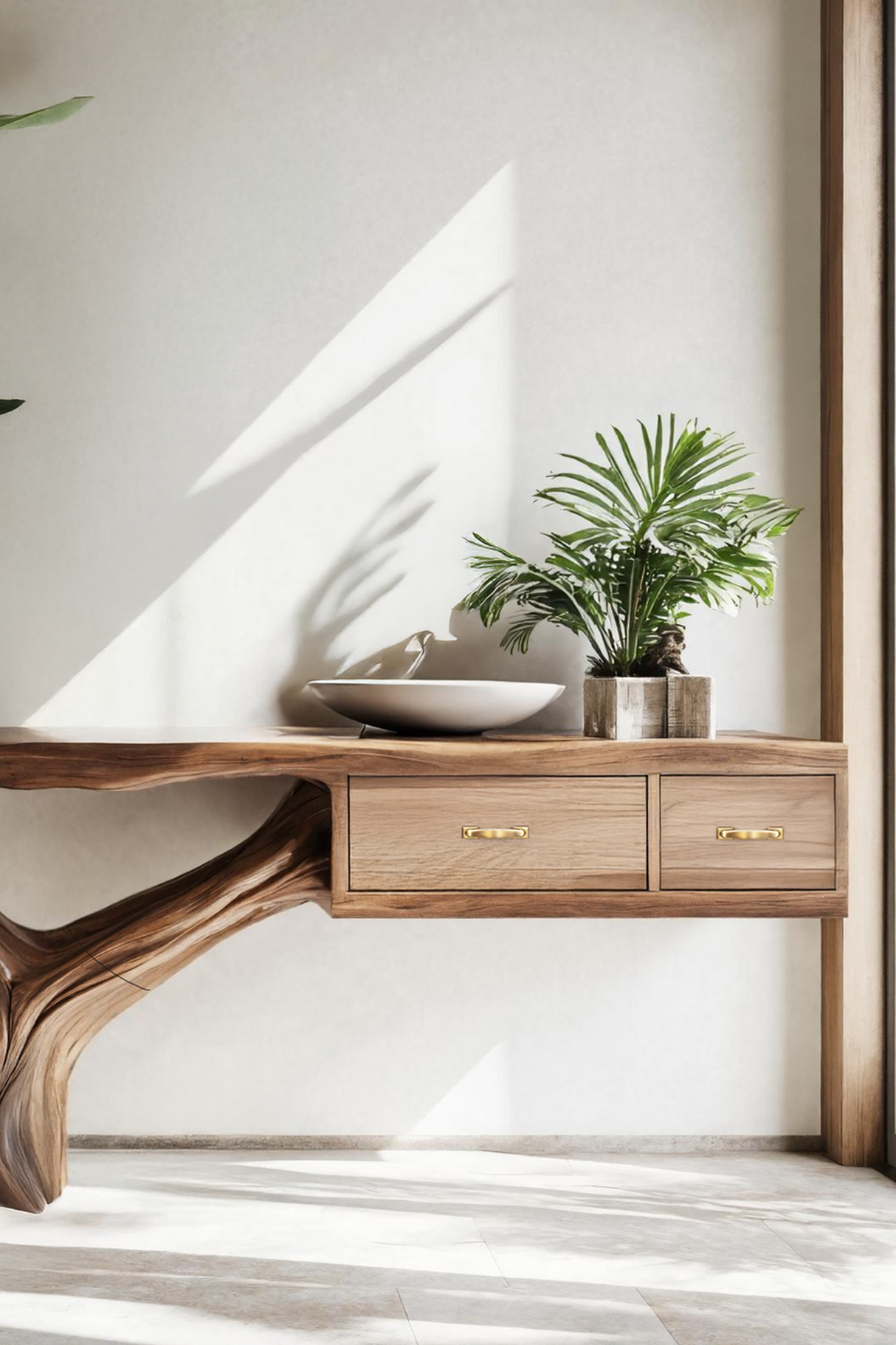 Farmhouse Wooden Console Table For Rustic Bedroom