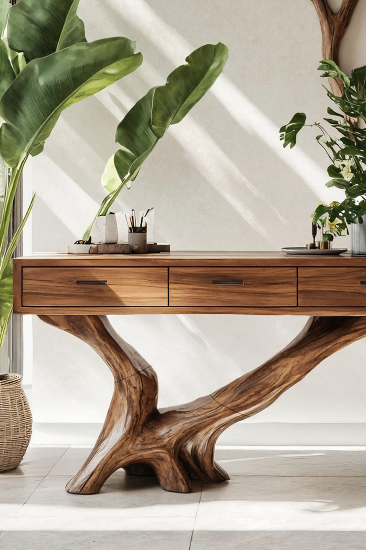 Handcrafted Live Edge Entryway Table For Living Room Modern Farmhouse