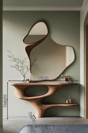 Rustic Live Edge Cosmetic Table For Bedroom Decor Ideas