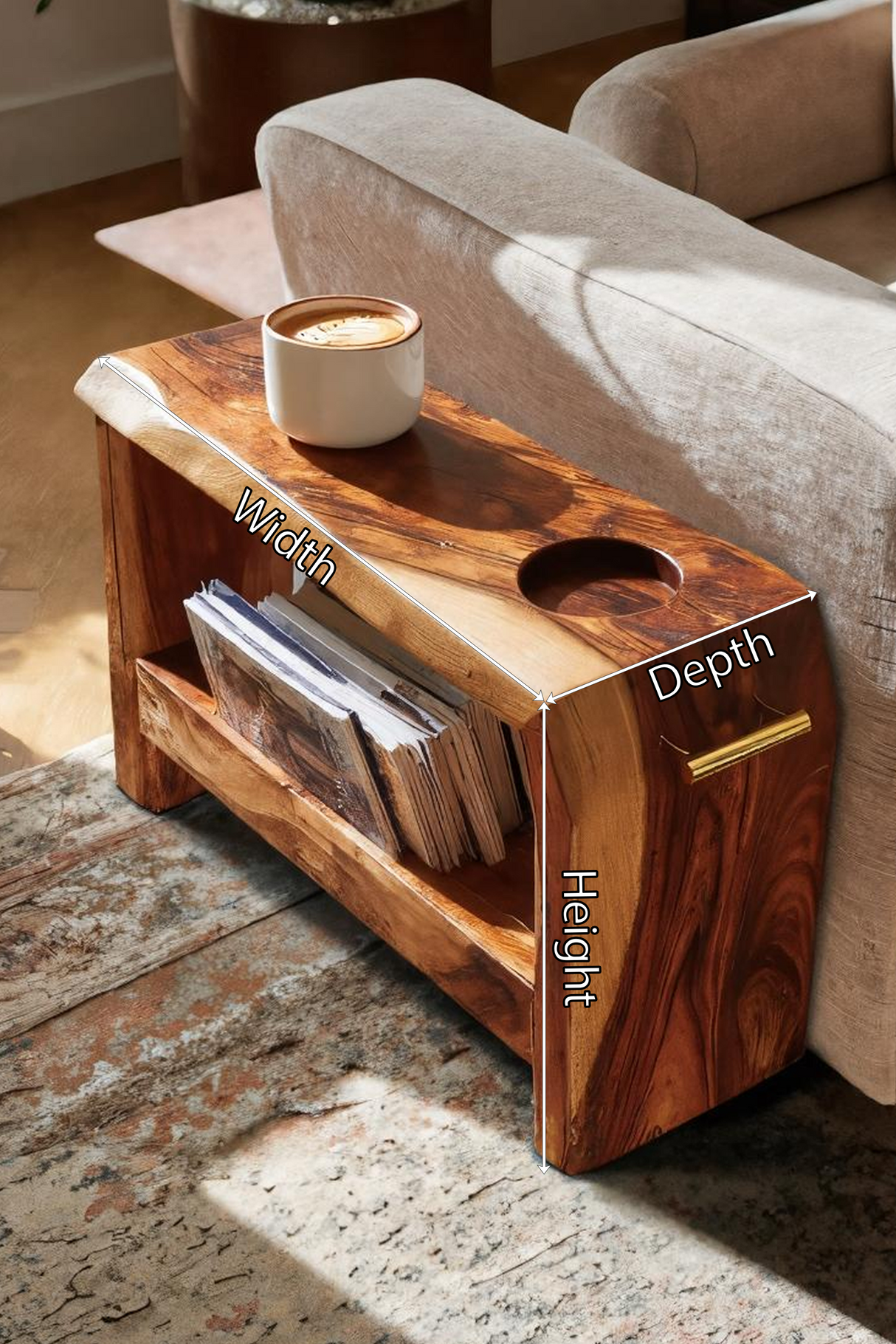 Mid Century Wooden Side Table For Living Room Decor