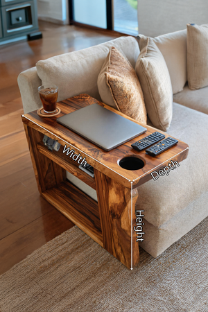 Rustic Handcrafted Wooden Armrest For Sofa Decor