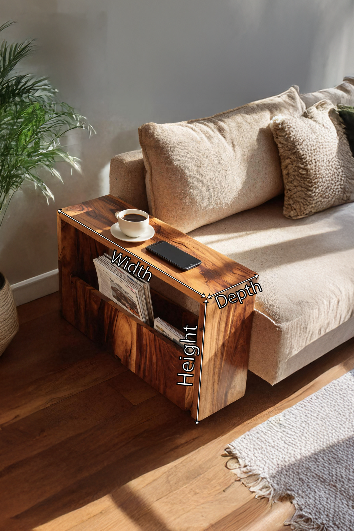 Modern Live Edge Side Table For Furniture Decoration