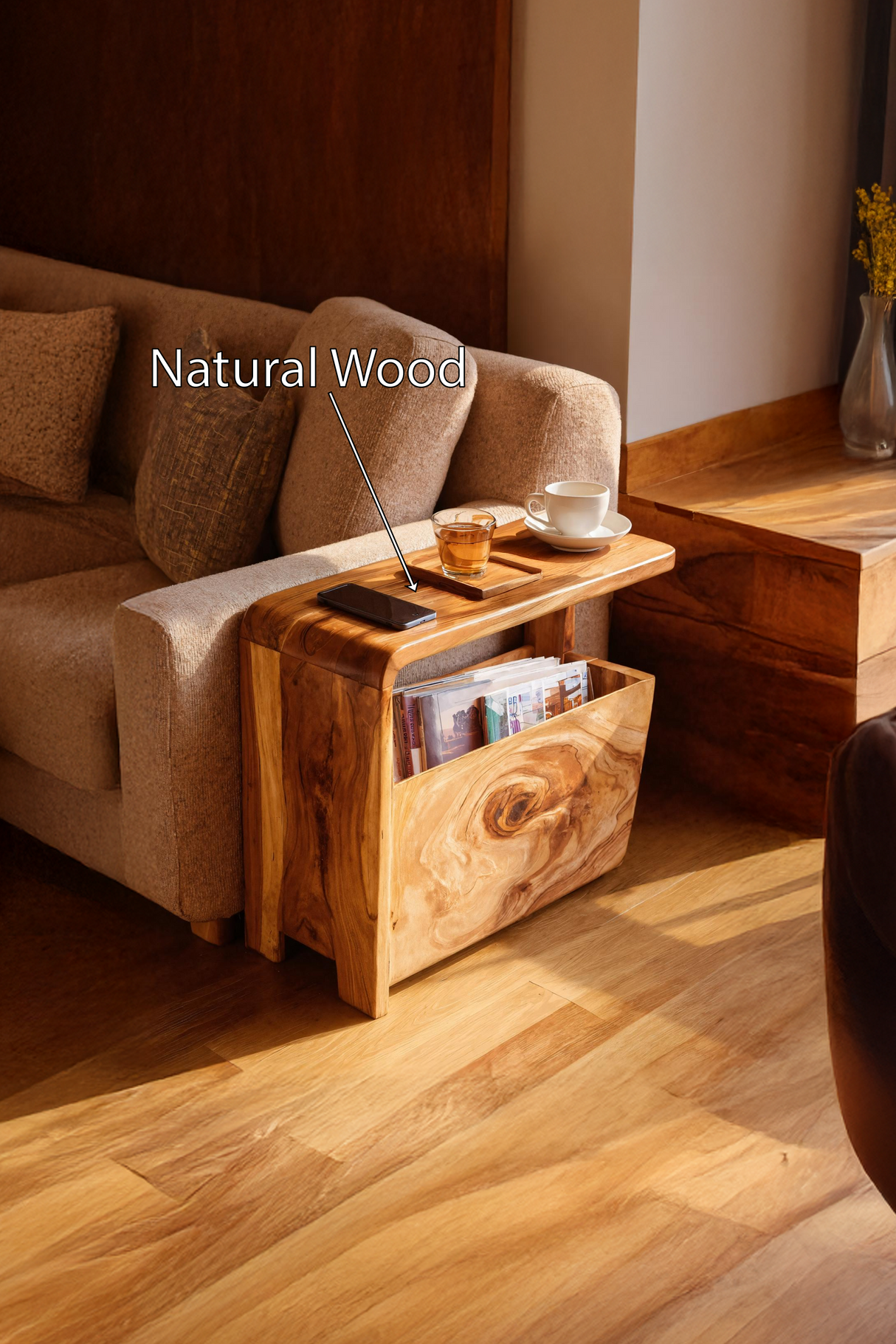 Handcrafted Live Edge Side Table For Elegant Furniture