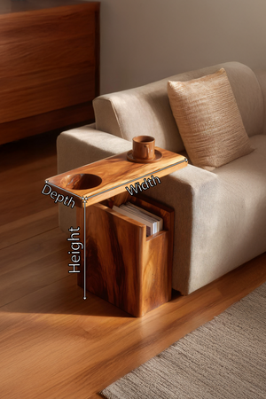 Solid Wood Live Edge Armrest For Sofa And Lounge Area