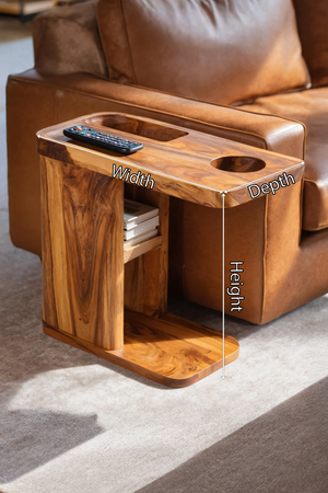 Mid Century Live Edge Side Table For Living Room Decor