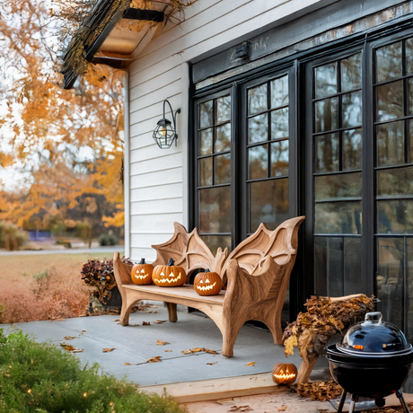Mid Century Live Edge Outdoor Bench For Patio And Garden Design