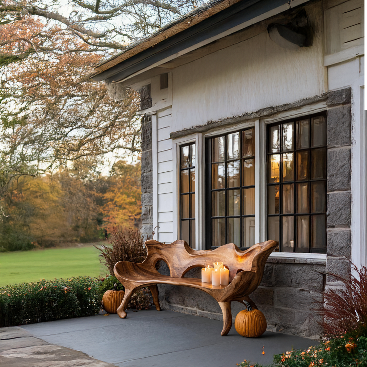 Farmhouse Wooden Bench For Living Room Rustic Furniture Decor