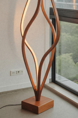 Modern Sculptural Floor Lamp With Handcrafted Design For Living Room