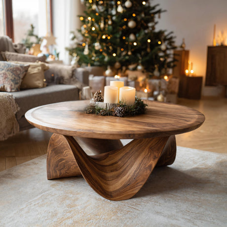 Farmhouse Wooden Live Edge Coffee Table