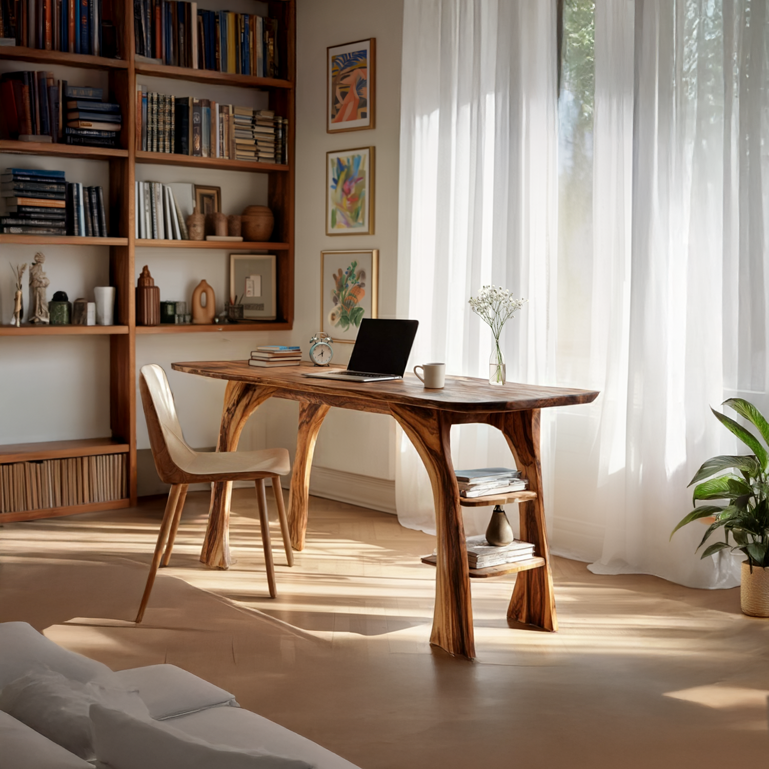 Farmhouse Solid Wood Desk For Bedroom Or Creative Workspace