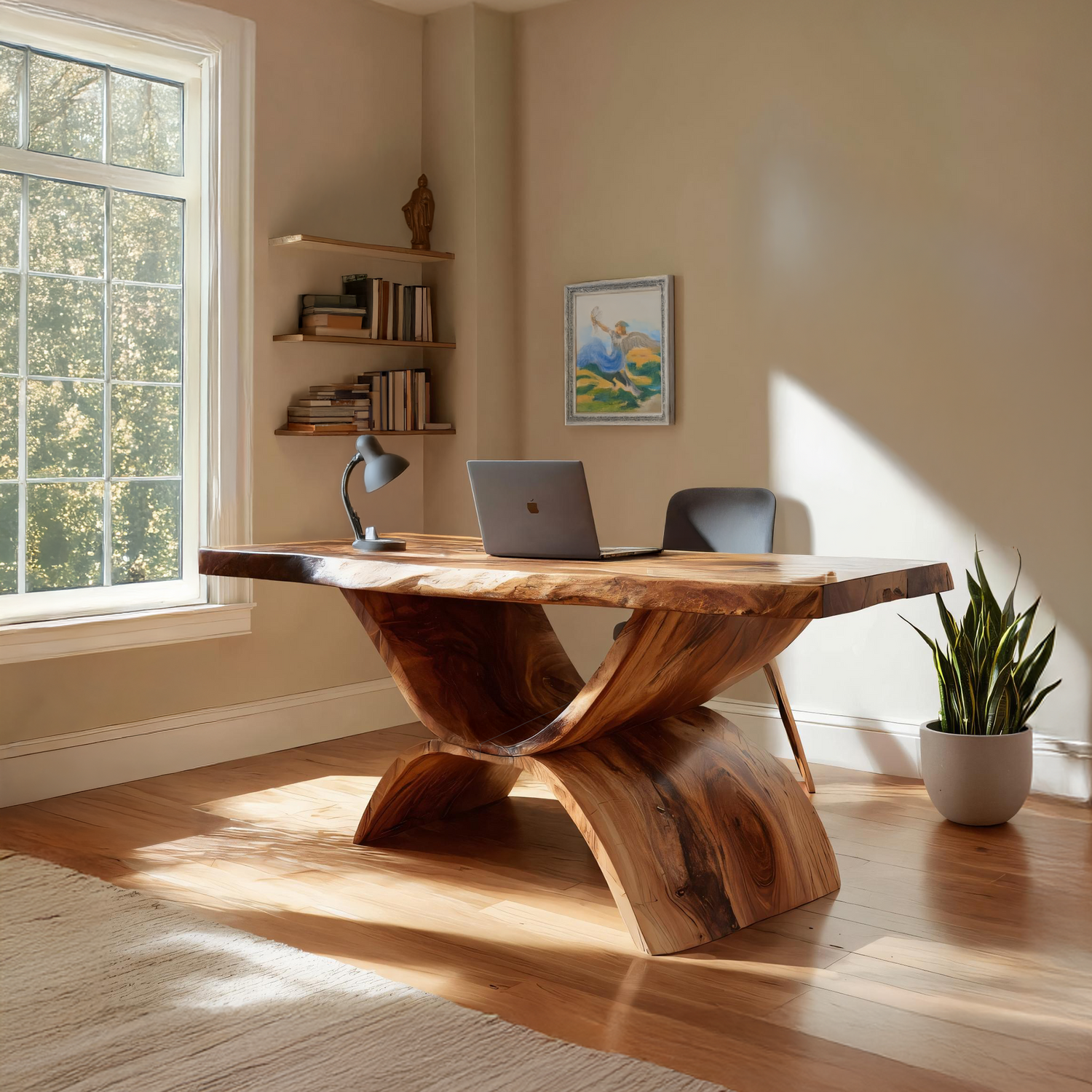 Handcrafted Solid Wood Desk For Home Office And Living Room