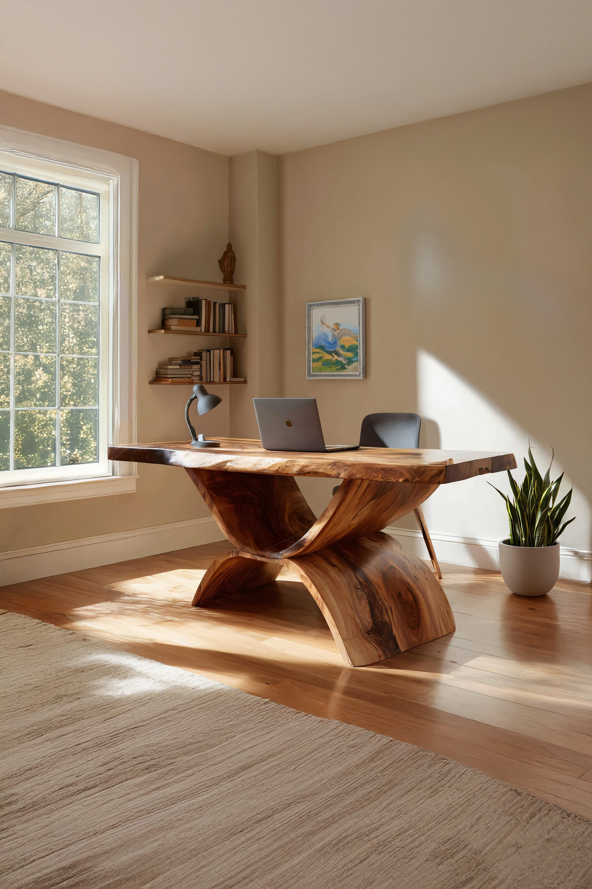 Handcrafted Solid Wood Desk For Home Office And Living Room