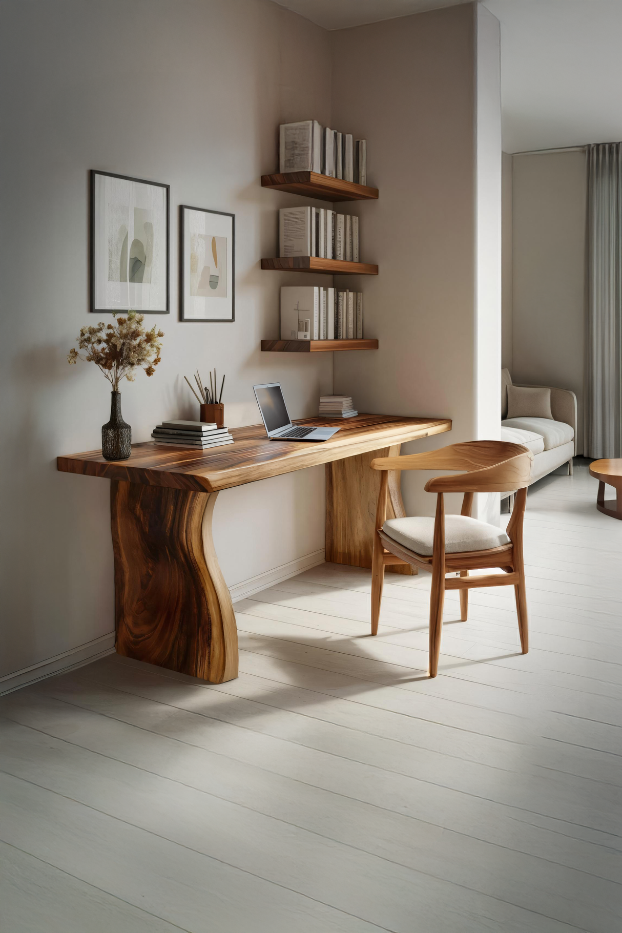 Handcrafted Solid Wood Desk For Reading And Work Area