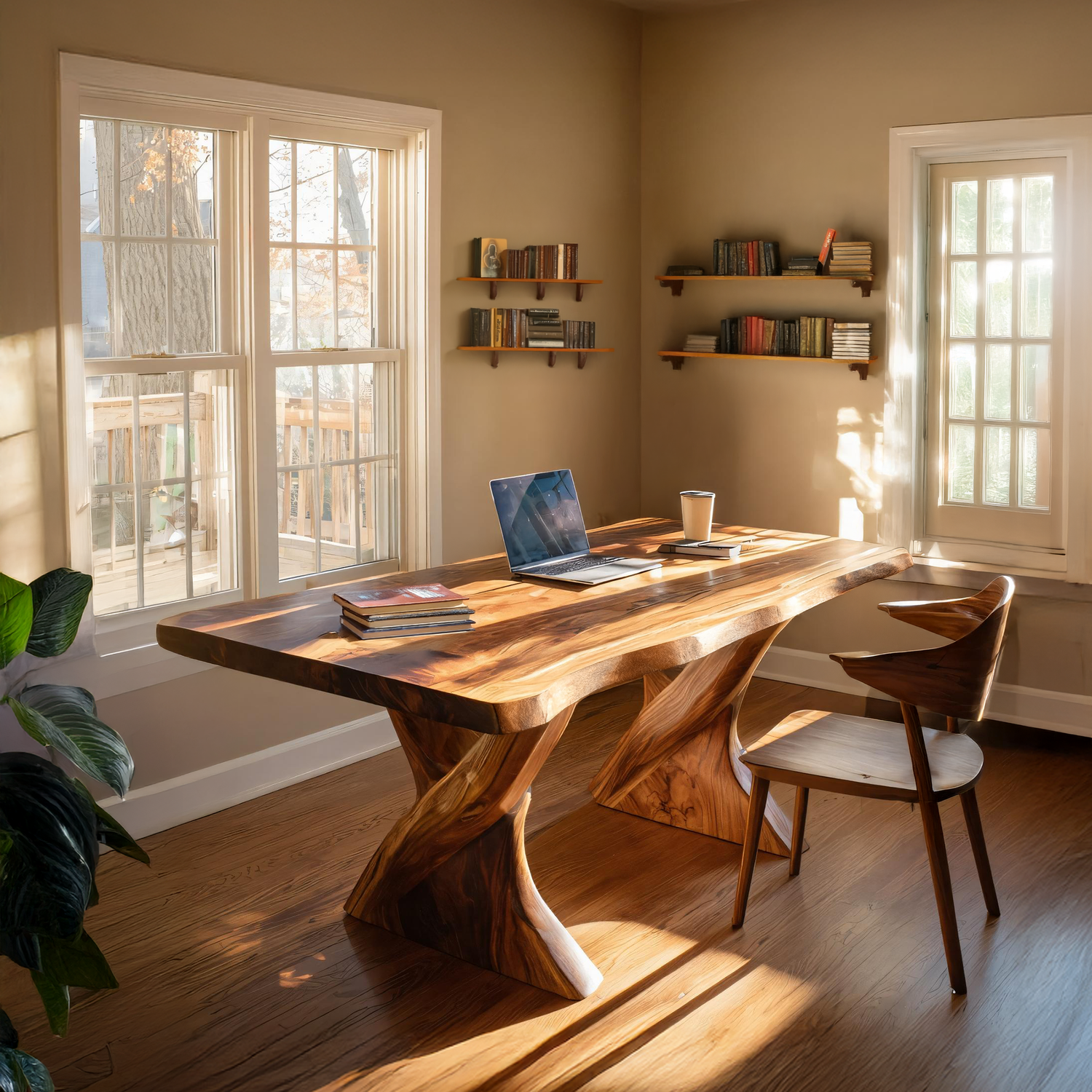 Farmhouse Solid Wood Desk For Minimalist Bedroom Decor
