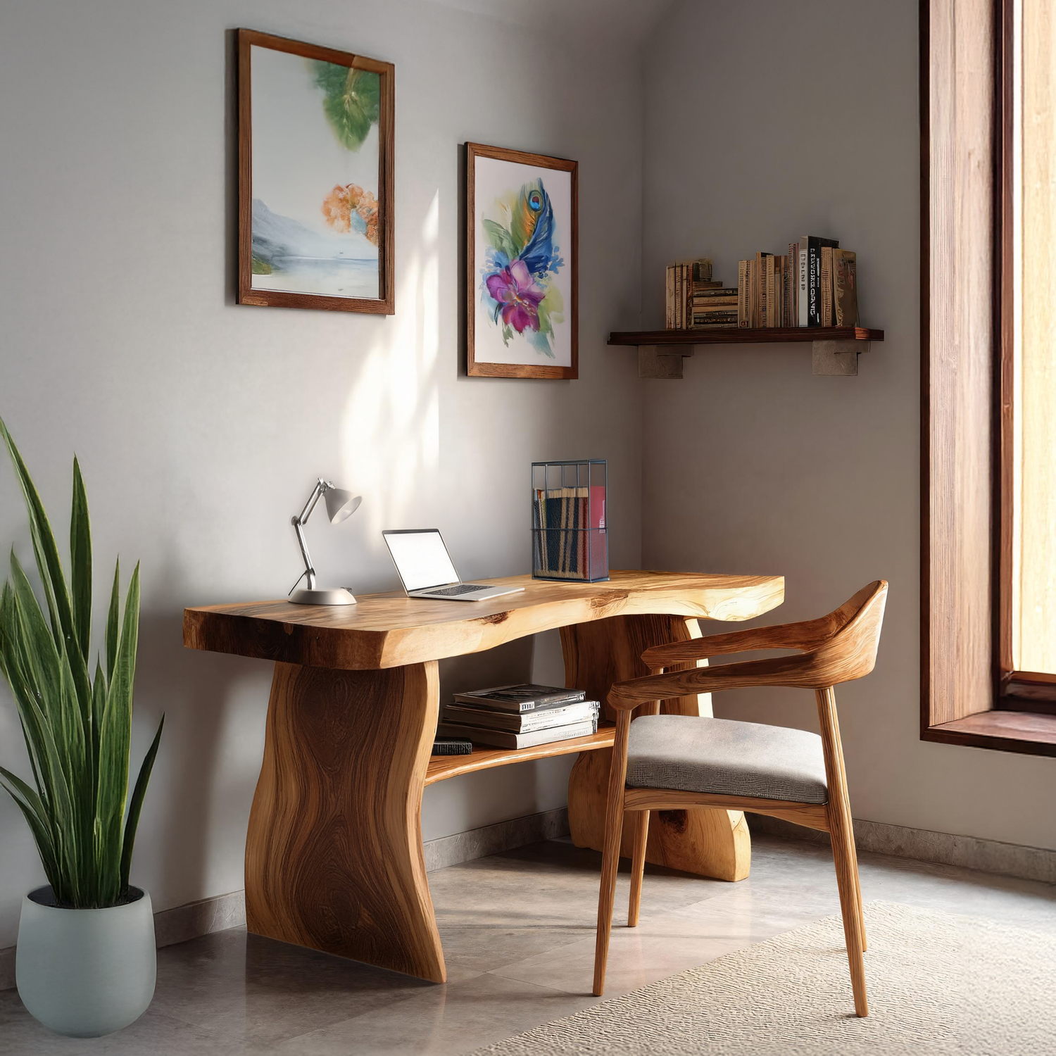 Modern Solid Wood Desk For Minimalist Home Office Design