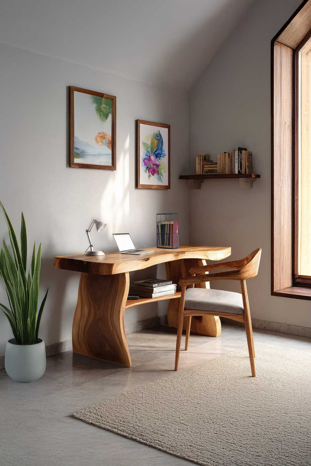 Modern Solid Wood Desk For Minimalist Home Office Design