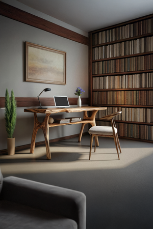 Mid Century Solid Wood Desk For Stylish Bedroom Workspace