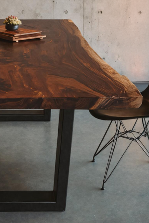 Kitchen Decor Mid Century Wooden Live Edge Dining Table