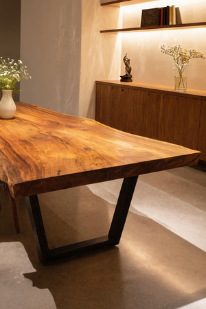 Kitchen Decor Modern Live Edge Dining Table Sleek Grain