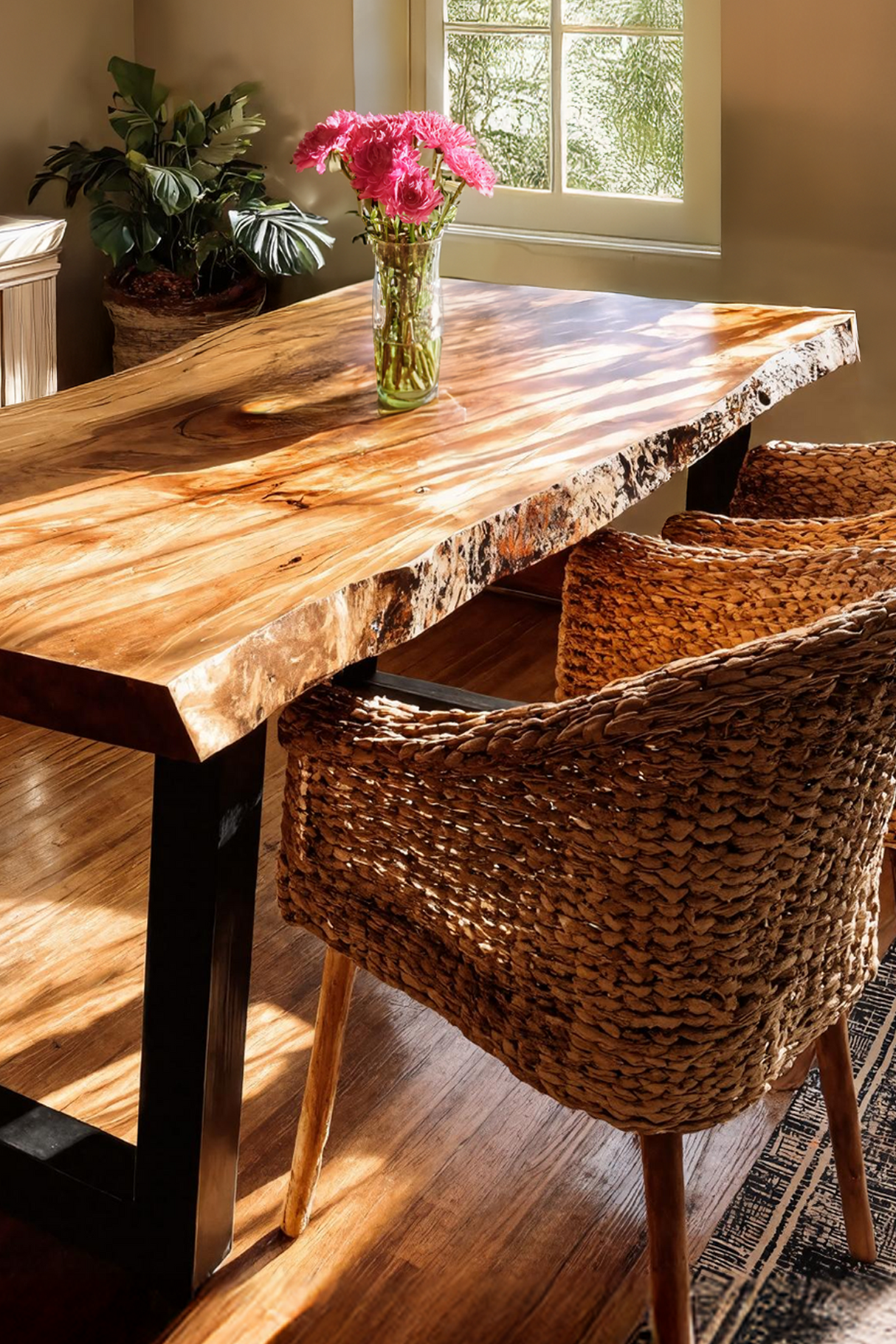 Furniture Decor Handcrafted Live Edge Dining Table Organic