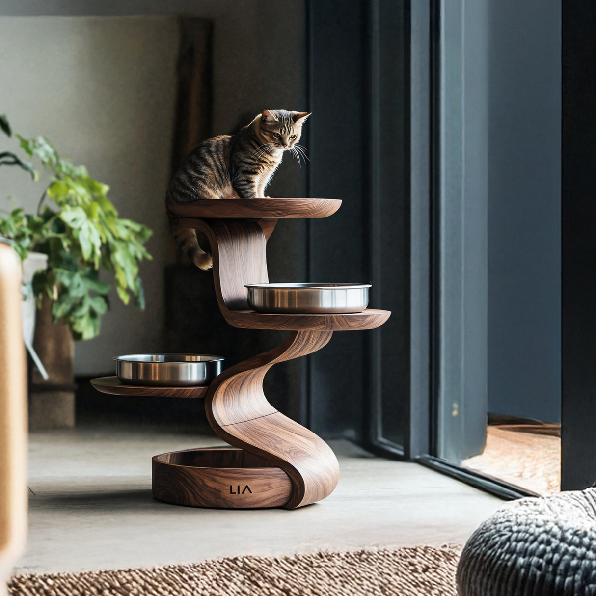 Handmade Feeding Station For Dogs In Kitchen Decor