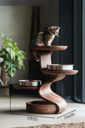 Handmade Feeding Station For Dogs In Kitchen Decor