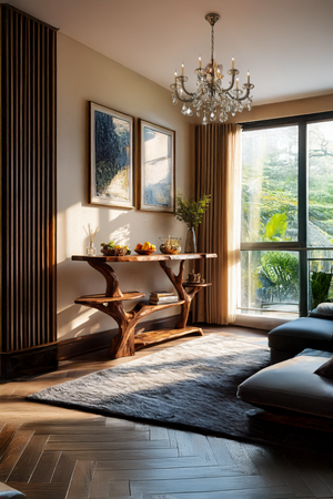 Mid Century Solid Wood Console Table For Stylish Entryway Design