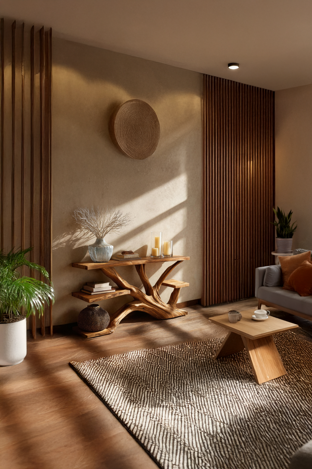 Handcrafted Wooden Live Edge Console Table For Elegant Furniture Decor