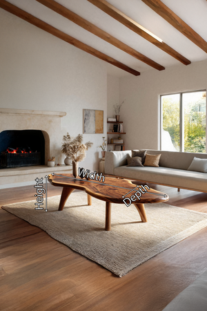 Mid Century Modern Live Edge Coffee Table For Living Room Look
