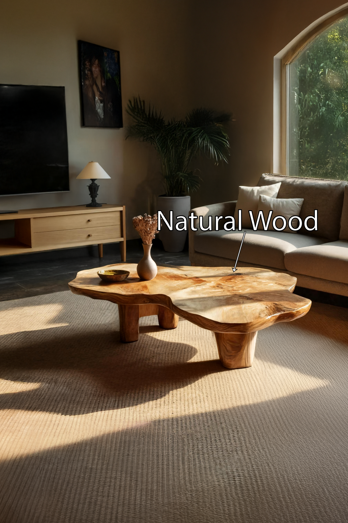 Handcrafted Wooden Live Edge Low Table For Living Room Home Decor