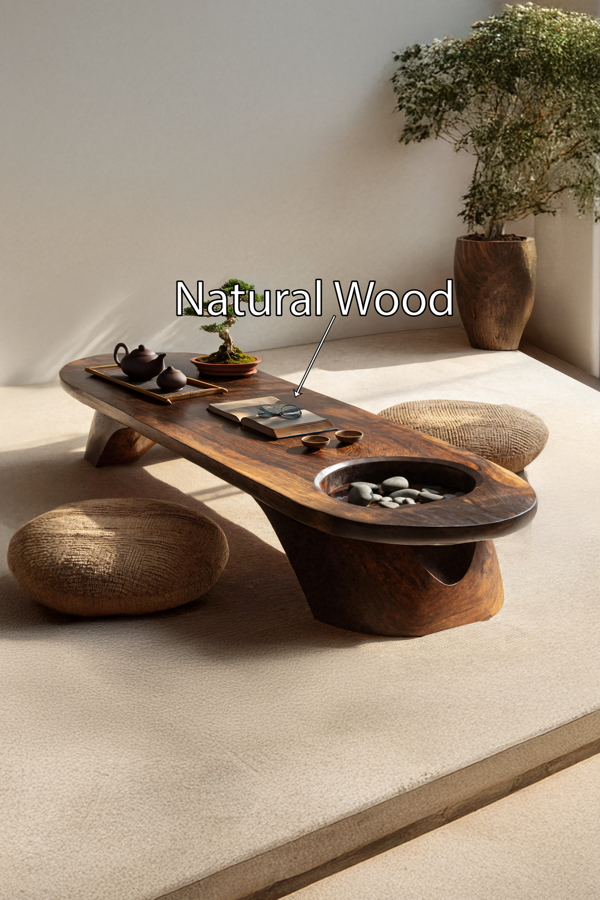 Handcrafted Wooden Live Edge Coffee Table For Living Roomdecor