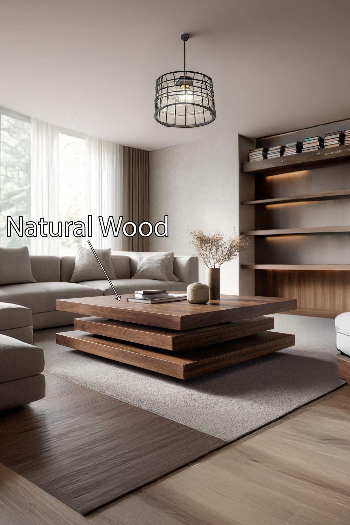 Rustic Mid Century Live Edge Coffee Table For Furniture Accent