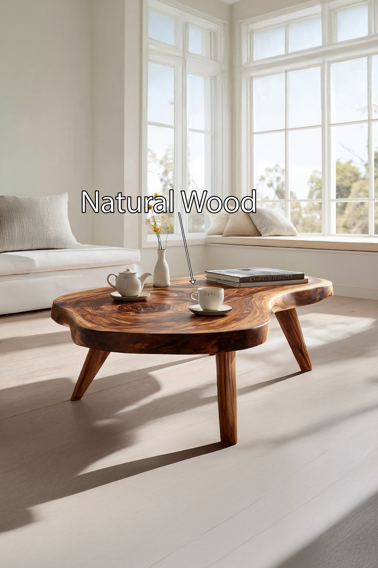 Farmhouse Solid Wood Coffee Table For Living Roomdecor And Home Style